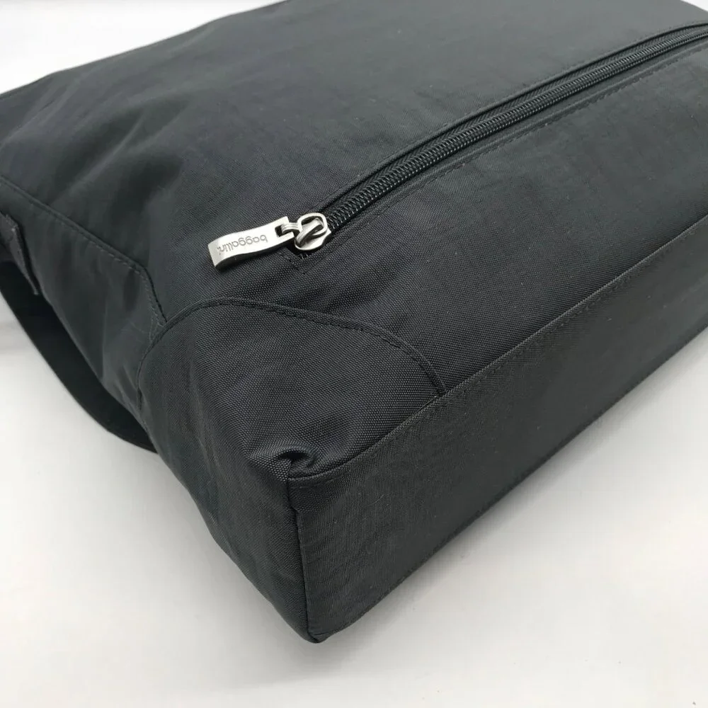 Baggallini Neighborhood Gray Nylon Laptop Messenger Bag
